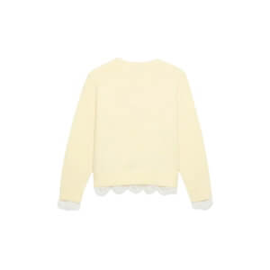 Mint Velvet Yellow Wool Blend Lace Hem Jumper